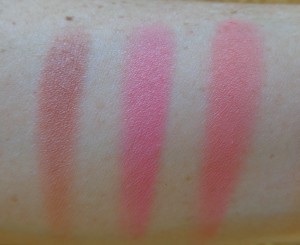 Closeup swatches of the top row.